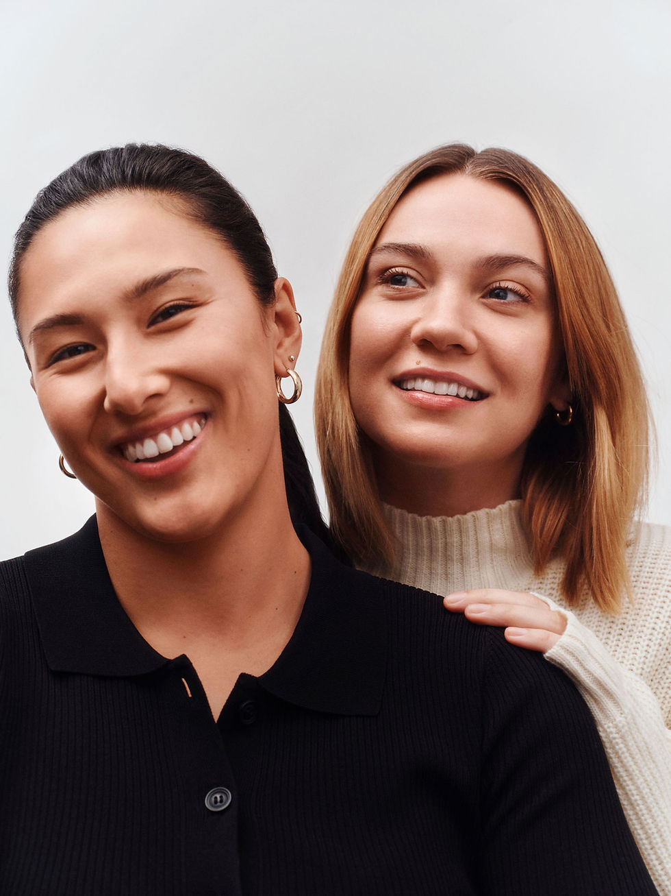 Two women smiling