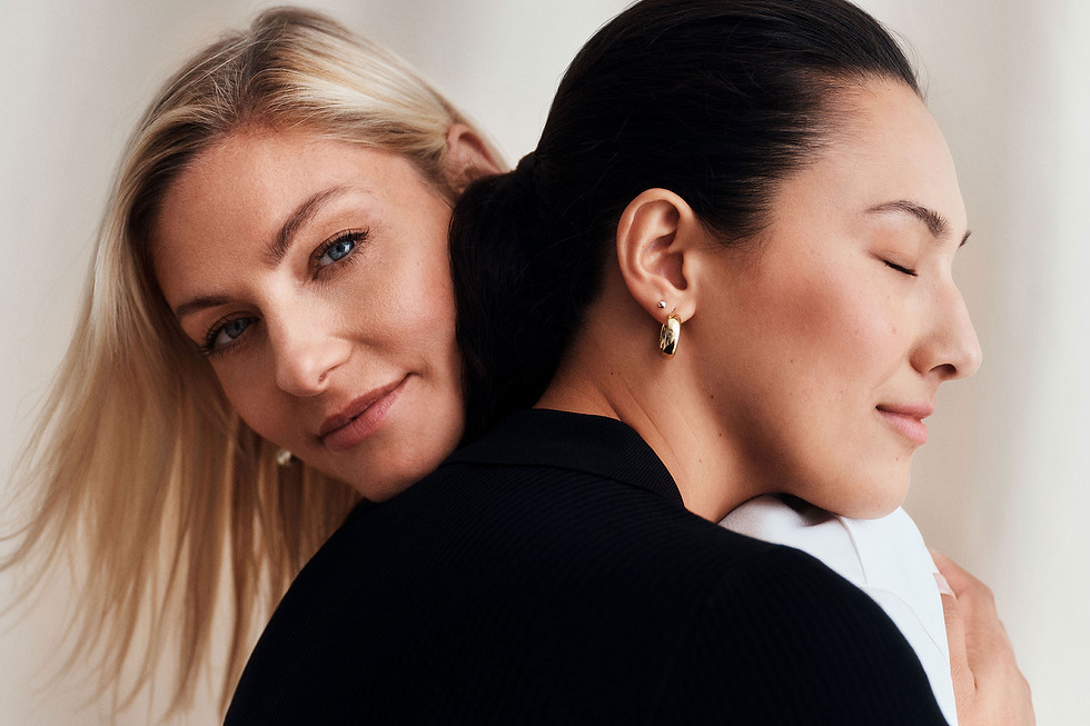 Two women embracing